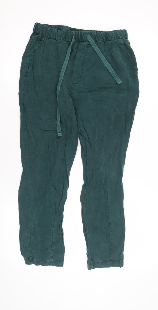 Womens UK Size XS Zara Regular Fit Jogger Green Trousers