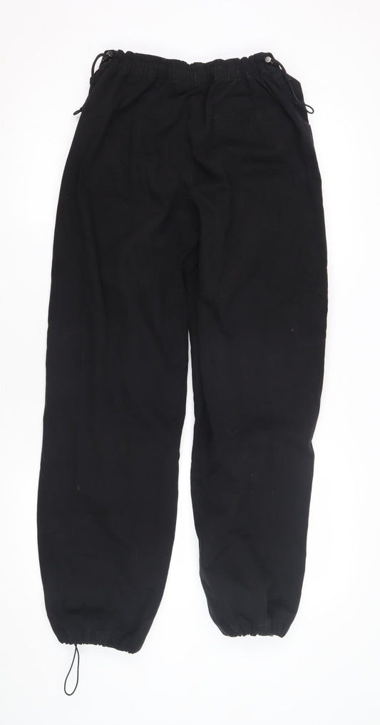 Bershka Women's Black Relaxed Trousers, Size S