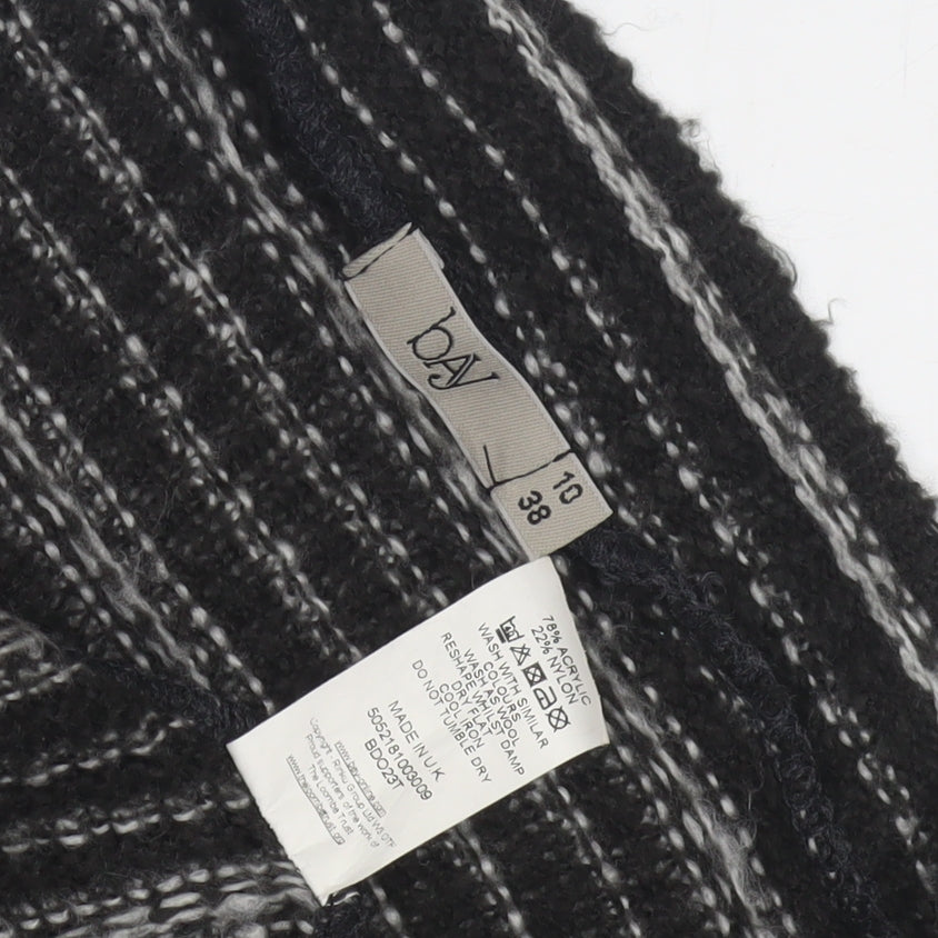 Bay Women's Black Striped Open Cardigan Size 10