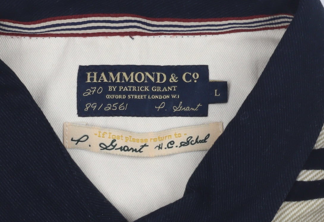 Hammond & Co Men Beige Striped Polo L