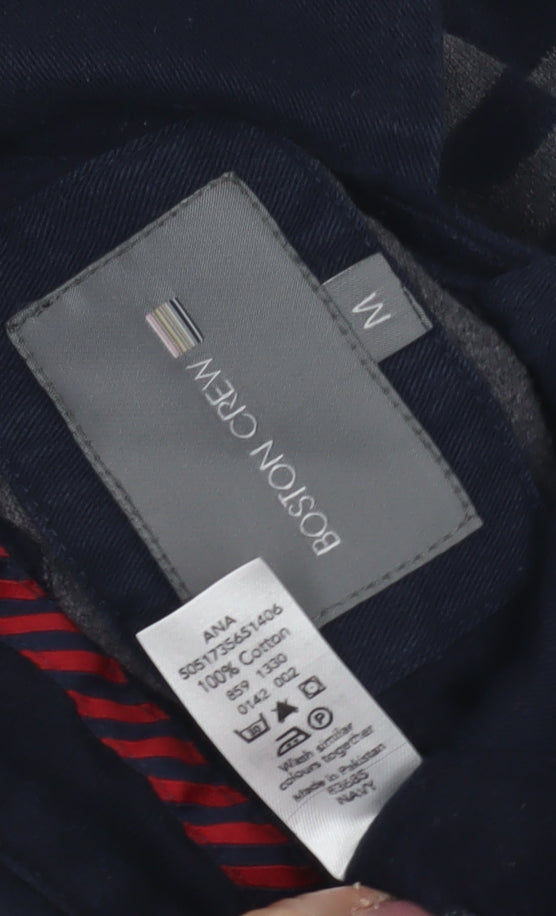 Boston Crew Men's M Black Striped Polo Short Sleeve