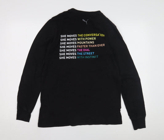 Womens UK Size S PUMA Black Basic T-Shirt