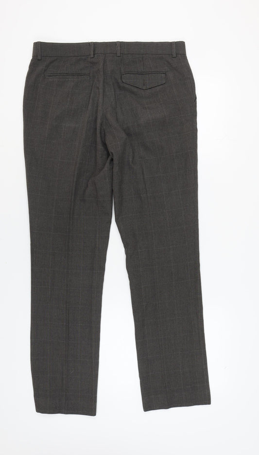 Jeff Banks Men's Grey Check Trousers, Size 36
