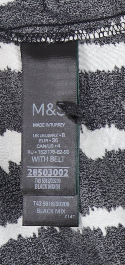 Womens UK Size 8 Marks and Spencer Black Tunic Blouse