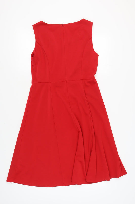 Bonmarché Red Women's Sleeveless Dress Size 14
