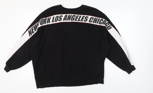 H&M Unisex Black Pullover Sweatshirt L Casual