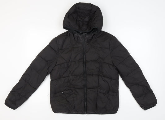 Womens UK Size 14 Miss Selfridge Black Puffer Jacket