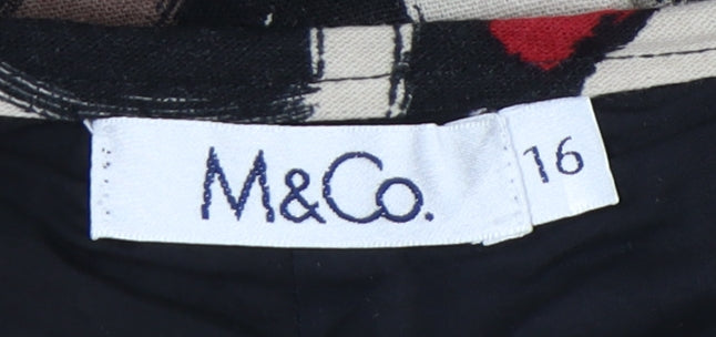 M&Co Women's Multicoloured Geometric Skirt Size 16