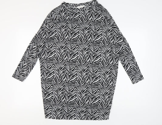 Apricot Women's Black Zebra Print Dress Size 10