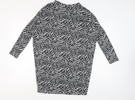 Apricot Women's Black Zebra Print Dress Size 10
