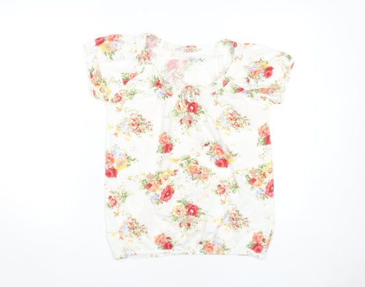 Womens UK Size 12 New Look Multicoloured Basic Blouse
