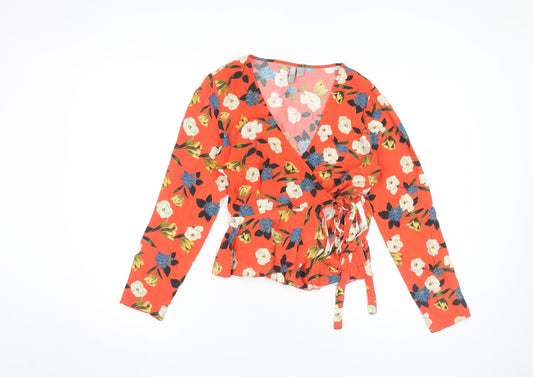 Womens UK Size 6 ASOS Multicoloured Wrap Blouse