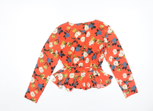 Womens UK Size 6 ASOS Multicoloured Wrap Blouse