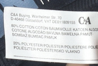 Brand and care label for C&A boys’ black jogger trousers 11 years