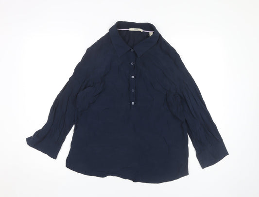 Womens UK Size S Esprit Blue Basic Blouse