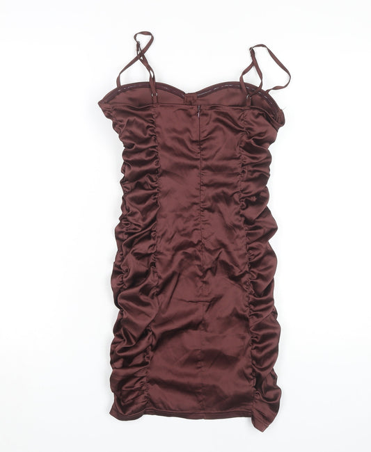QUIZ Women's Brown Bodycon Dress Size 8
