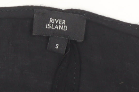 Womens UK Size S River Island Black Basic T-Shirt