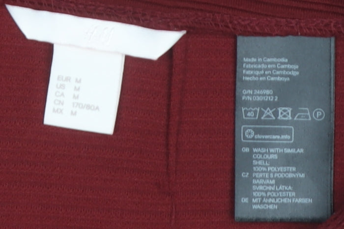 H&M Women's Red Midi Pencil Skirt, Size M