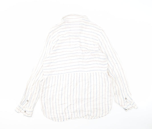 Womens UK Size L Superdry White Basic Button-Up