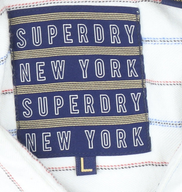 Womens UK Size L Superdry White Basic Button-Up