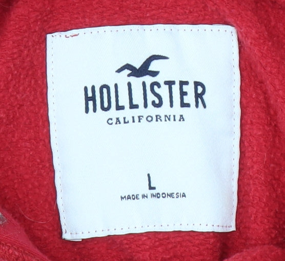 Hollister Women's Red Pullover Hoodie, Size L