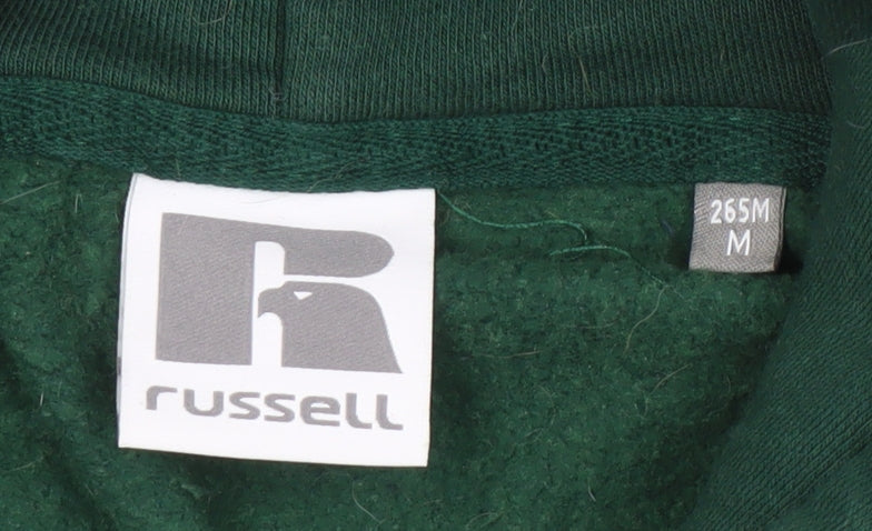 Mens UK Size M Russell Green Pullover Hoodie