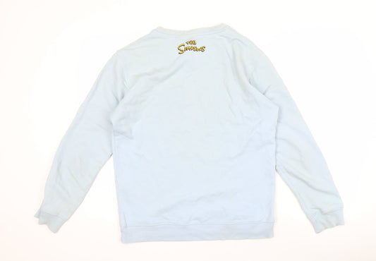 Zara Men's Blue Simpsons Graphic Sweatshirt M