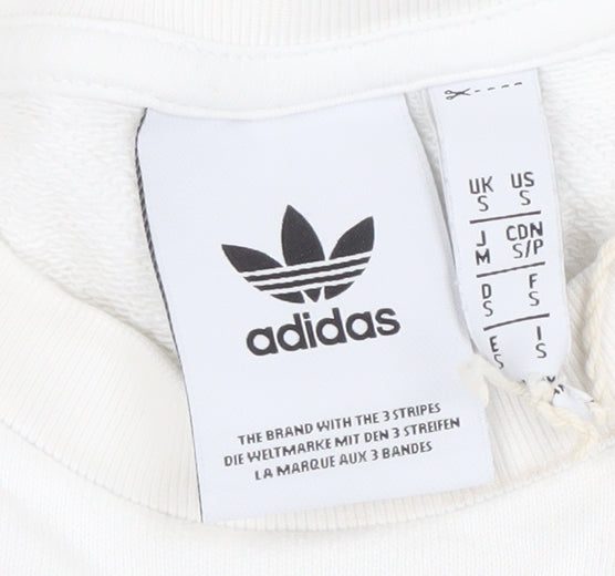 Mens UK Size S adidas White Pullover Sweatshirt