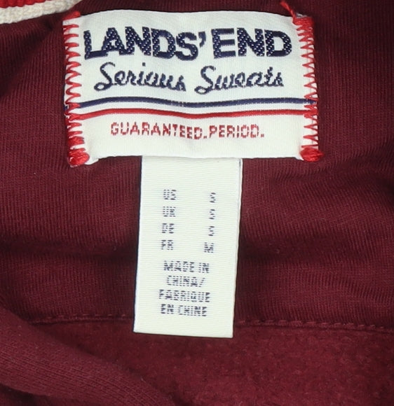 Mens UK Size S Lands' End Red Pullover Hoodie