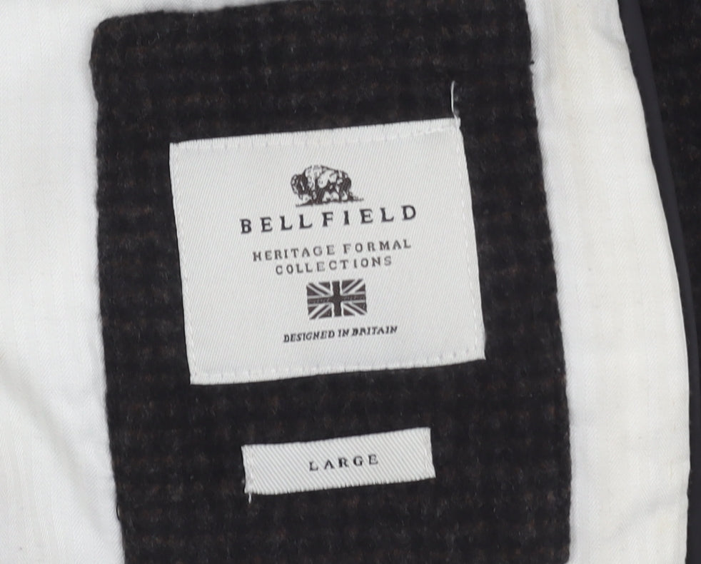 Additional view of Bellfield unisex black check blazer lined blazer l