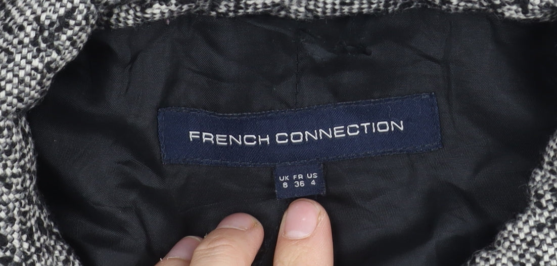 Womens UK Size 8 French Connection Black Overcoat