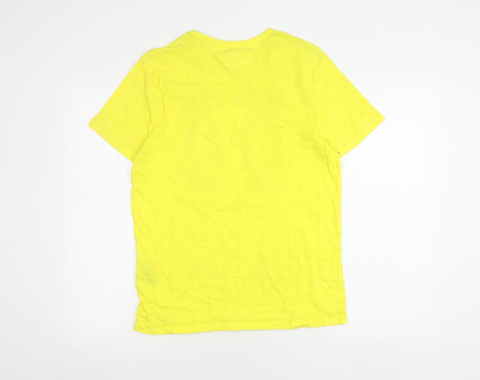 Tommy Hilfiger Yellow Graphic Mens T-Shirt Small
