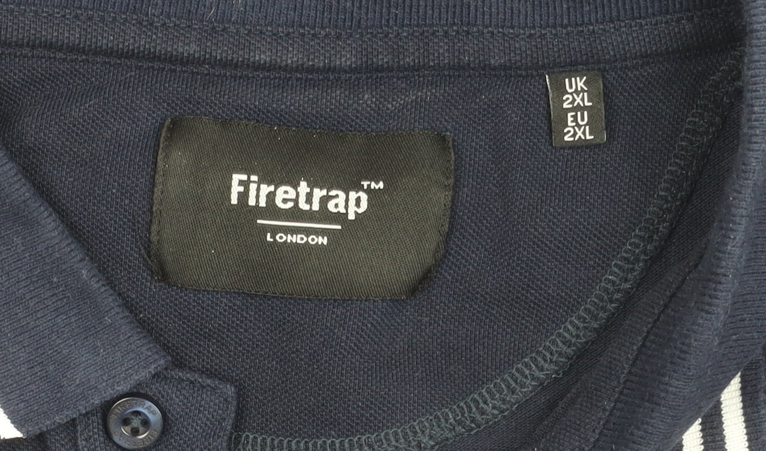 Firetrap Men's Blue 2XL Polo Shirt with Logo