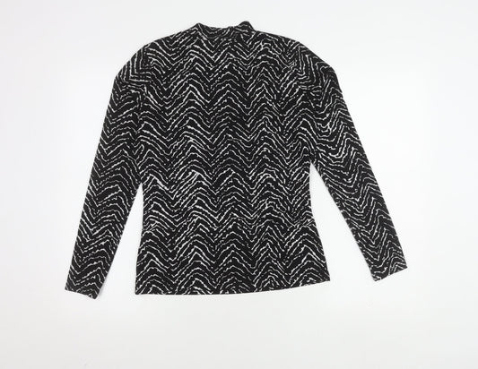 Womens UK Size 10 Warehouse Black Basic T-Shirt