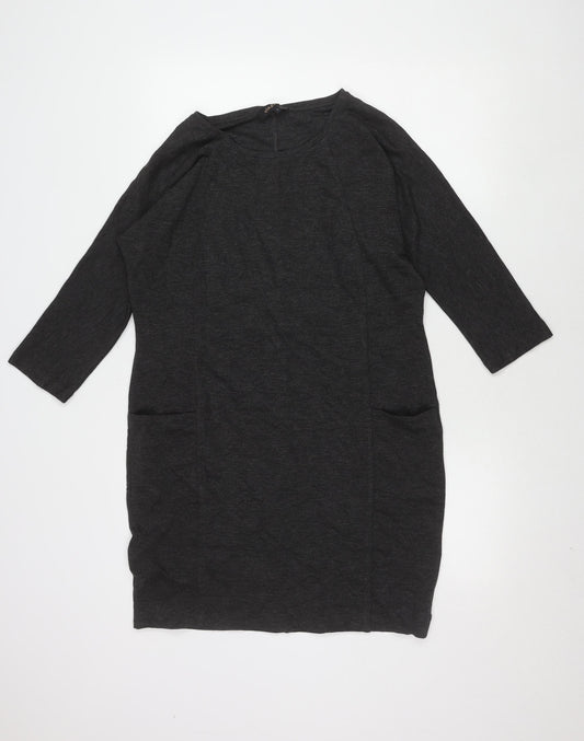 Additional front view of Jaeger Women's Black S Jersey Dress, 3/4 Sleeve