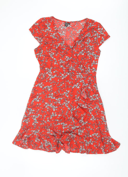Izabel London Women's Floral Red Dress Size 10