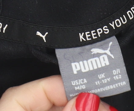 Puma Boys Black Full Zip Hoodie 11-12 Years Hooded Logo