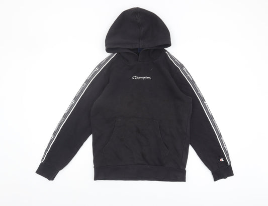 Champion Boys Black Pullover Hoodie 11-12 Years with Logo