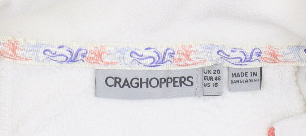 Unisex Adults UK Size 20 Plus Craghoppers White 1/2 Zip Sweatshirt
