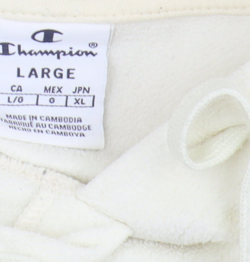 Champion Women's Large Beige Pink Colourblock Hoodie