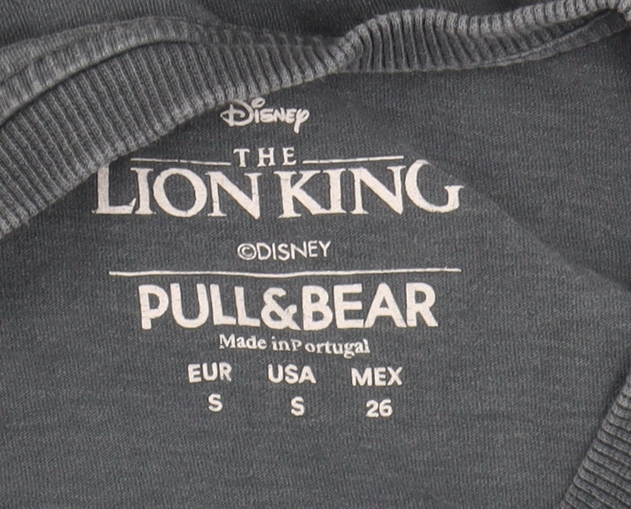 Unisex Adults UK Size S Pull&Bear Black Basic T-Shirt