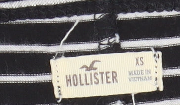 Hollister Teens Black Striped T-Shirt Dress XS