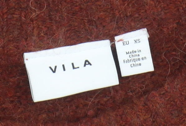 Womens UK Size XS VILA Brown Pullover Jumper