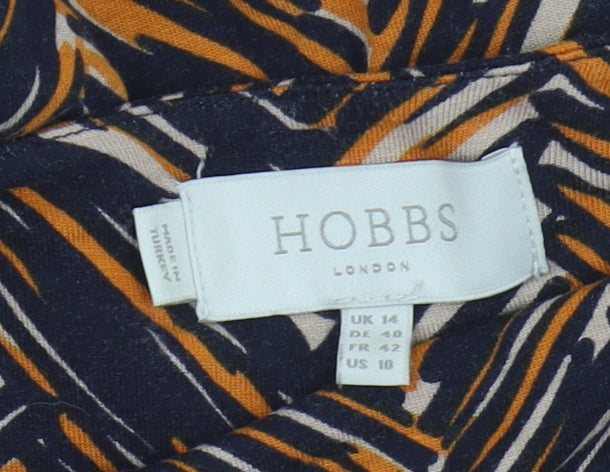 Hobbs Women's Multicoloured Wrap Dress, Size 14 - Elegant Style