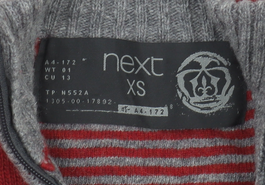 Next Men's Red Wool 1/4 Zip Jumper XS