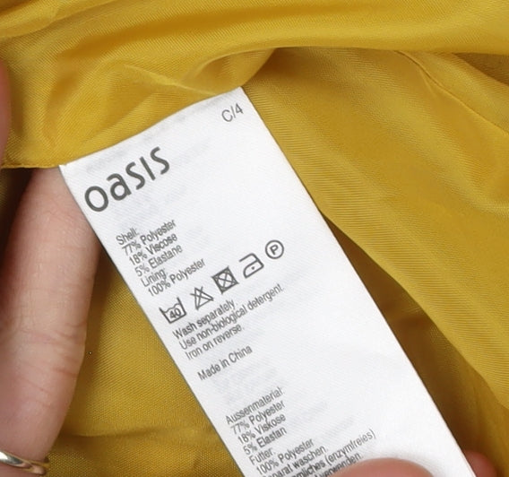 Oasis Women's Yellow Blazer Size 8, Notch Lapel, Long Sleeve