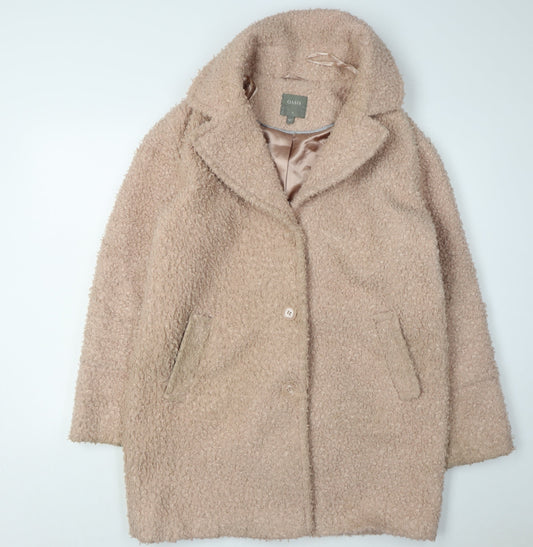 Womens UK Size 12 Oasis Beige Overcoat
