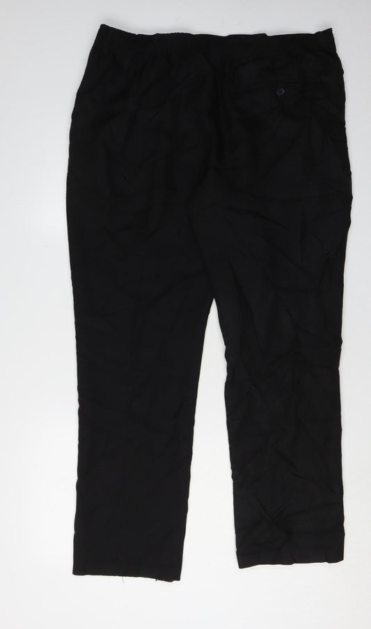 Premier Man Men's Black Trousers, Size 38, Elastic Waist