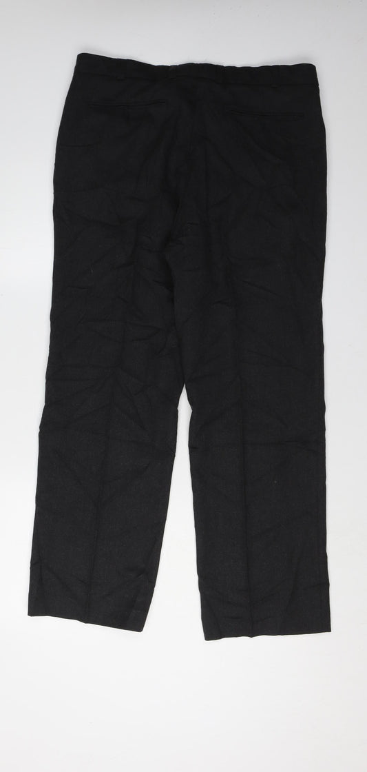 Brook Taverner Men's Black Dress Pants W36 Wool Blend