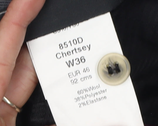 Brook Taverner Men's Black Dress Pants W36 Wool Blend